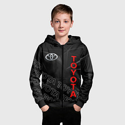 Толстовка на молнии детская TOYOTA SPORT ГЕОМЕТРИЯ, цвет: 3D-черный — фото 2
