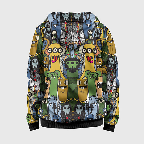 Детская толстовка на молнии Семья монстров в деле / 3D-Черный – фото 2