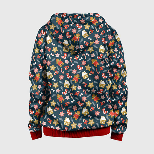 Детская толстовка на молнии Christmas Background / 3D-Красный – фото 2