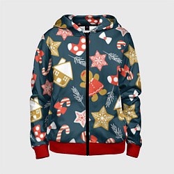 Детская толстовка на молнии Merry Christmas!!!