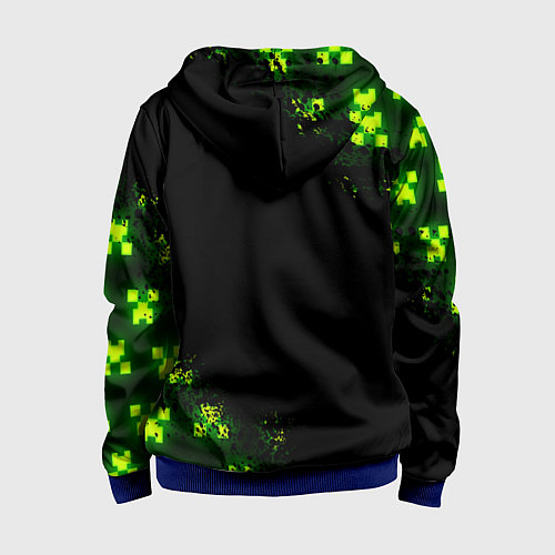 Детская толстовка на молнии MINECRAFT NEON LOGO CREEPER / 3D-Синий – фото 2