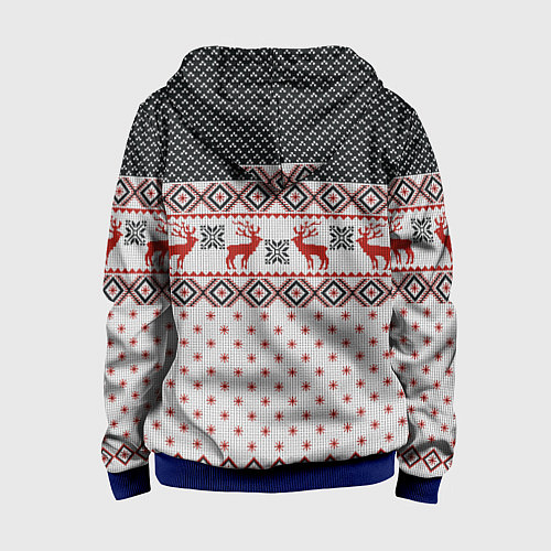 Детская толстовка на молнии НОВОГОДНИЙ УЗОР / 3D-Синий – фото 2