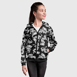 Толстовка на молнии детская Драконыdragon, цвет: 3D-черный — фото 2