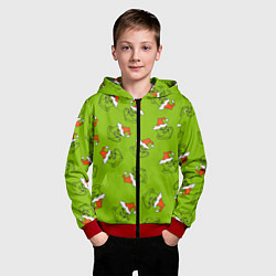 Толстовка на молнии детская Гринч Укротитель рождества, цвет: 3D-красный — фото 2