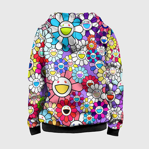 Детская толстовка на молнии Цветы Takashi Murakami / 3D-Черный – фото 2