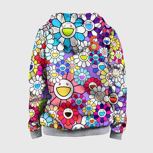 Детская толстовка на молнии Цветы Takashi Murakami / 3D-Меланж – фото 2