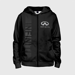 Толстовка на молнии детская Infiniti, Инфинити, цвет: 3D-черный