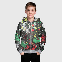 Толстовка на молнии детская Кляксомания, цвет: 3D-меланж — фото 2