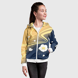 Толстовка на молнии детская КОСТЮМ АЯКИ КАМИСАТО, цвет: 3D-белый — фото 2