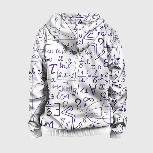 Детская толстовка на молнии МАТЕМАТИЧЕСКИЕ ФОРМУЛЫ НАУКА / 3D-Белый – фото 2