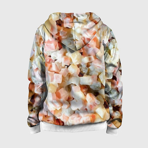 Детская толстовка на молнии Салат Оливье Новогодняя Оливьешка / 3D-Белый – фото 2