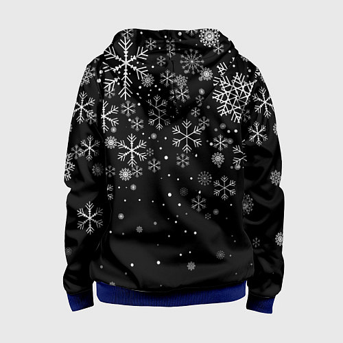 Детская толстовка на молнии Снежинки - С Новый год / 3D-Синий – фото 2