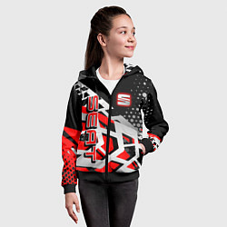 Толстовка на молнии детская SEAT СЕАТ, цвет: 3D-черный — фото 2