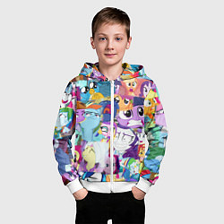 Толстовка на молнии детская My Little Pony Персонажи, цвет: 3D-белый — фото 2