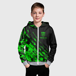 Толстовка на молнии детская Monster Energy Текстура, цвет: 3D-меланж — фото 2