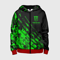 Толстовка на молнии детская Monster Energy Текстура, цвет: 3D-красный
