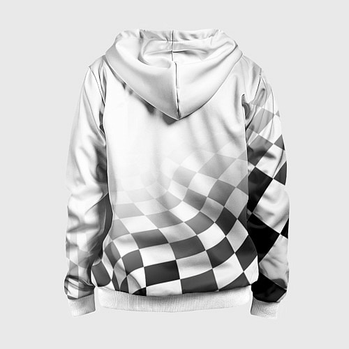 Детская толстовка на молнии MERCEDES, МЕРСЕДЕС СПОРТ, ФИНИШНЫЙ ФЛАГ, ФОРМУЛА 1 / 3D-Белый – фото 2