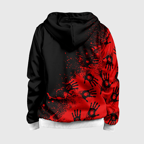 Детская толстовка на молнии Death Stranding Отпечаток рук паттерн / 3D-Белый – фото 2