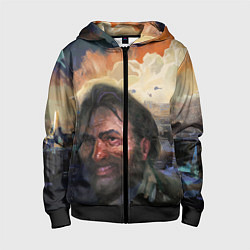 Толстовка на молнии детская Disco Elysium Harrier Du Bois, цвет: 3D-черный