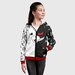 Толстовка на молнии детская НОВОГОДНИЙ МОНОКУМА ЧЁРНО БЕЛЫЙ НОВЫЙ ГОД 2022, цвет: 3D-красный — фото 2