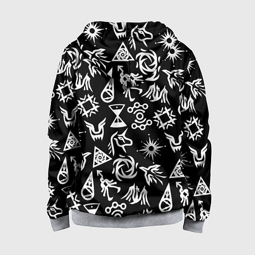 Детская толстовка на молнии EXO BAND SYMBOL PATTERN WHITE K-POP / 3D-Меланж – фото 2