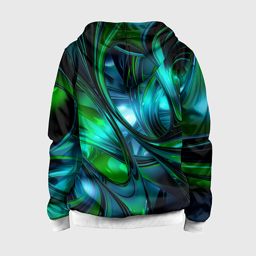 Детская толстовка на молнии Изумрудное настроение / 3D-Белый – фото 2
