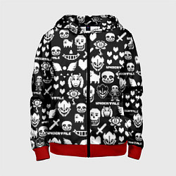 Детская толстовка на молнии UNDERTALE PATTERN БЕЛЫЙ