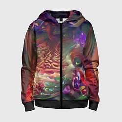 Толстовка на молнии детская Рождественские тайны, цвет: 3D-черный