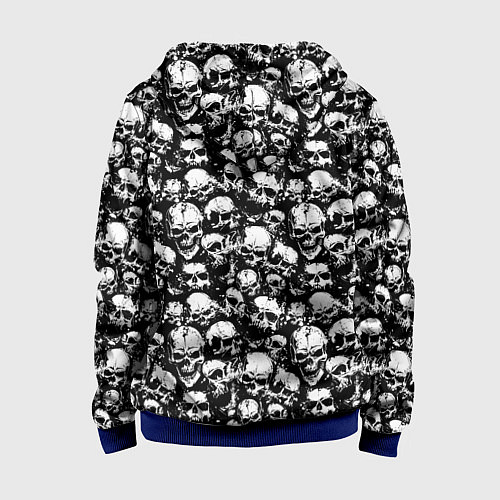 Детская толстовка на молнии Screaming skulls / 3D-Синий – фото 2