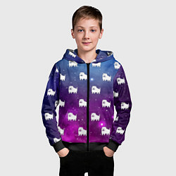 Толстовка на молнии детская UNDERTALE DOGS PATTERN SPACE, цвет: 3D-черный — фото 2