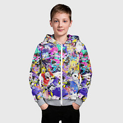 Толстовка на молнии детская UNDERTALE PATTERN HEROES, ВСЕ ГЕРОИ ИГРЫ, цвет: 3D-меланж — фото 2