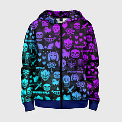 Детская толстовка на молнии UNDERTALE NEON PATTERN УЗОР