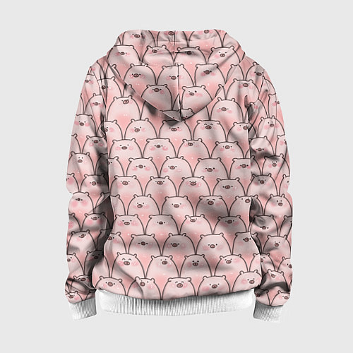 Детская толстовка на молнии Пухлые хрюни / 3D-Белый – фото 2