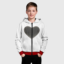 Толстовка на молнии детская HEART PRINT, цвет: 3D-красный — фото 2