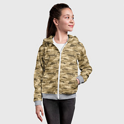 Толстовка на молнии детская Рыбы камуфляж, цвет: 3D-меланж — фото 2