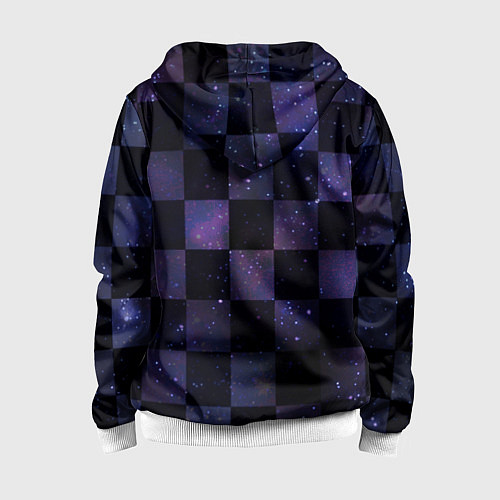 Детская толстовка на молнии Space Neon Chessboard / 3D-Белый – фото 2