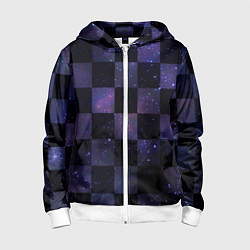 Детская толстовка на молнии Space Neon Chessboard