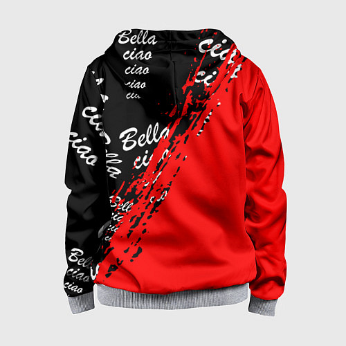 Детская толстовка на молнии La Casa de Papel bum bum ciao / 3D-Меланж – фото 2