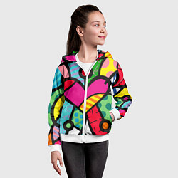 Толстовка на молнии детская Ромеро Бритто Арт, цвет: 3D-белый — фото 2