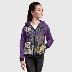 Толстовка на молнии детская Evangelion Eva-01, цвет: 3D-черный — фото 2