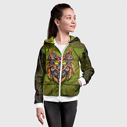 Толстовка на молнии детская Кибер-лис, цвет: 3D-белый — фото 2