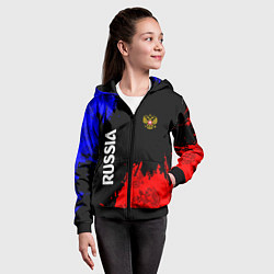 Толстовка на молнии детская Russia Патриот, цвет: 3D-черный — фото 2