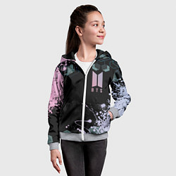 Толстовка на молнии детская BTS класс, цвет: 3D-меланж — фото 2