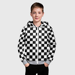 Толстовка на молнии детская Chess Squares Cubes, цвет: 3D-меланж — фото 2