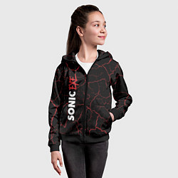 Толстовка на молнии детская SONIC EXE - Абстракция По вертикали, цвет: 3D-черный — фото 2