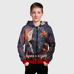 Толстовка на молнии детская DARK SOULS III Рыцарь Солнца Дарк Соулс, цвет: 3D-красный — фото 2