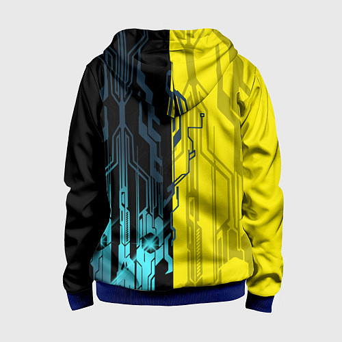 Детская толстовка на молнии CYBERPUNK 2077 Логотип / 3D-Синий – фото 2