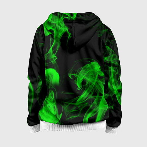 Детская толстовка на молнии Skoda: Green Smoke / 3D-Белый – фото 2