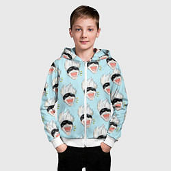Толстовка на молнии детская Узор с Сатору, цвет: 3D-белый — фото 2