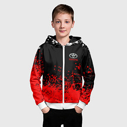 Толстовка на молнии детская Toyota брызги красок, цвет: 3D-белый — фото 2